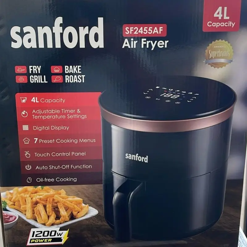 SANFORD AIR FRYER 4 LTR 1200W DIGITAL SF2455AF BS