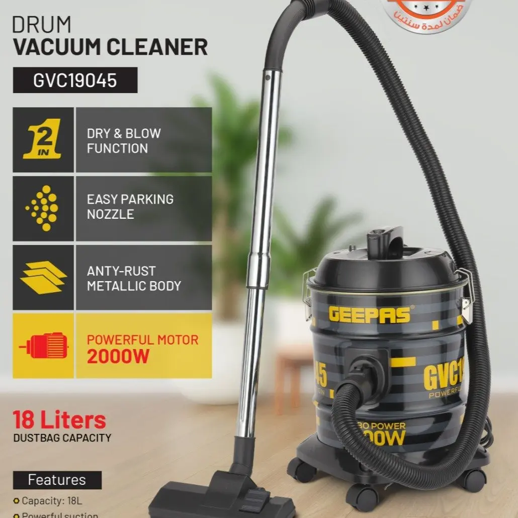 GEEPAS VACUUM CLEANER 18L 2000W GVC19045 MADE IN CHINA ( 2 YEARS WARRANTY )